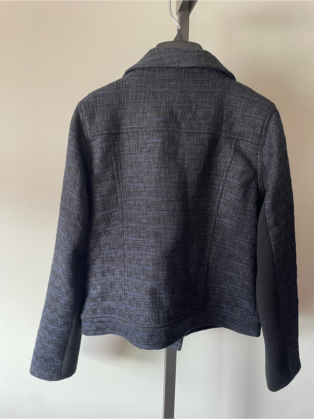 Ricki’s Tweed Moto Jacket Blue Biker Motorcycle - Picture 2 of 6